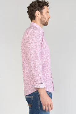 Le Temps des Cerises Chemise Brotel Rose A Motif Fleuri-Homme Chemises