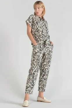 Le Temps des Cerises Chemise En Lin Melange Noor A Motif Animalier-Femme Chemises