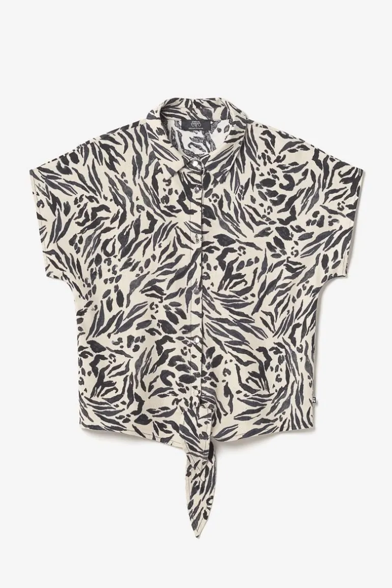 Le Temps des Cerises Chemise En Lin Melange Noor A Motif Animalier-Femme Chemises