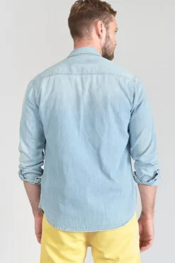 Le Temps des Cerises Chemise Juanito En Jeans Bleu Clair-Homme Chemises Et Vestes