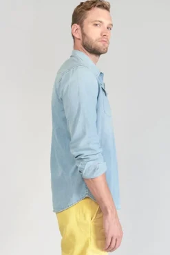Le Temps des Cerises Chemise Juanito En Jeans Bleu Clair-Homme Chemises Et Vestes