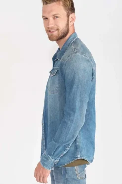 Le Temps des Cerises Chemise Juanito En Jeans Bleu Delave-Homme Chemises Et Vestes