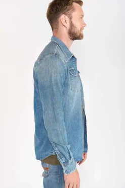 Le Temps des Cerises Chemise Juanito En Jeans Bleu Delave-Homme Chemises Et Vestes