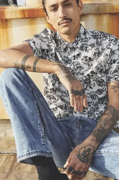 Le Temps des Cerises Chemise Krift A Motif Crane-Homme Chemises