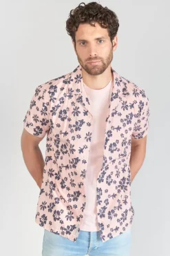 Le Temps des Cerises Chemise Postir Rose A Motif Fleuri-Homme Chemises