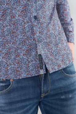 Le Temps des Cerises Chemise Retil Bleu Marine A Motif-Homme Chemises
