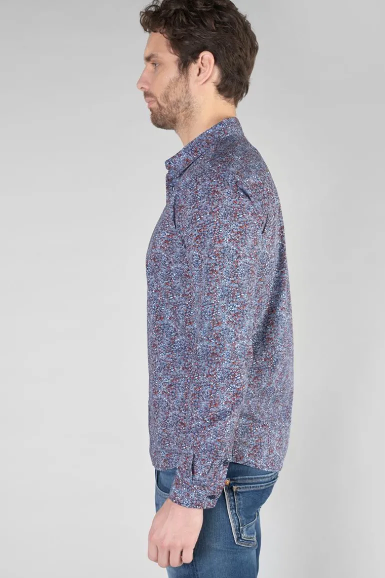Le Temps des Cerises Chemise Retil Bleu Marine A Motif-Homme Chemises