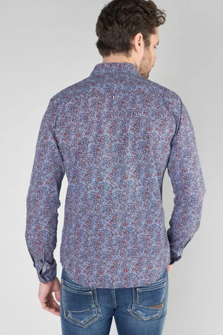 Le Temps des Cerises Chemise Retil Bleu Marine A Motif-Homme Chemises