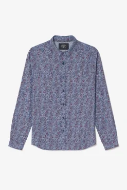 Le Temps des Cerises Chemise Retil Bleu Marine A Motif-Homme Chemises