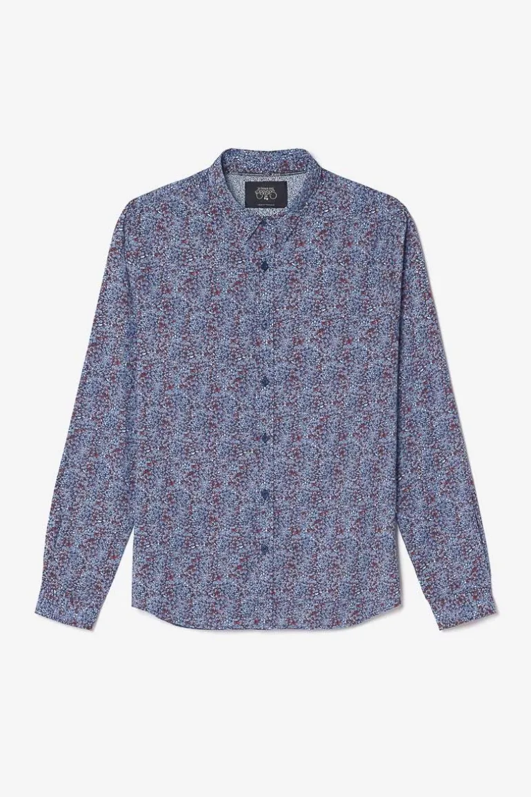 Le Temps des Cerises Chemise Retil Bleu Marine A Motif-Homme Chemises