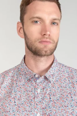 Le Temps des Cerises Chemise Rodel A Motif Fleuri Rouge Et Bleu-Homme Chemises
