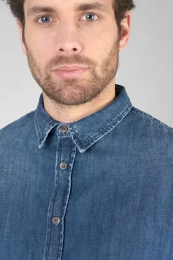 Le Temps des Cerises Chemise Valmy En Jeans Bleu Delave-Homme Chemises Et Vestes