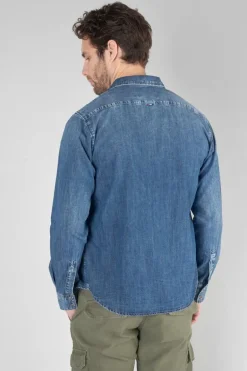 Le Temps des Cerises Chemise Valmy En Jeans Bleu Delave-Homme Chemises Et Vestes