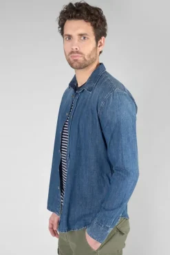 Le Temps des Cerises Chemise Valmy En Jeans Bleu Delave-Homme Chemises Et Vestes