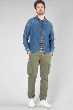 Le Temps des Cerises Chemise Valmy En Jeans Bleu Delave-Homme Chemises Et Vestes