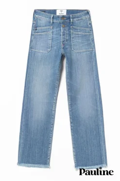 Le Temps des Cerises Collab @Paulinetrrs Pablo Taille Haute 7/8Eme Jeans Bleu N°4-Femme Coupe Regular