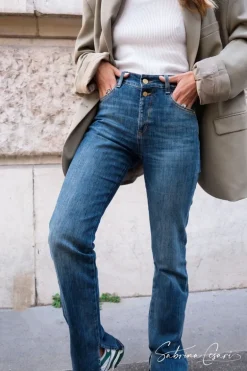 Le Temps des Cerises Collab @Sabrinacsari Roma 400/19 Mom Taille Haute Jeans Bleu N°1-Femme Coupe Regular