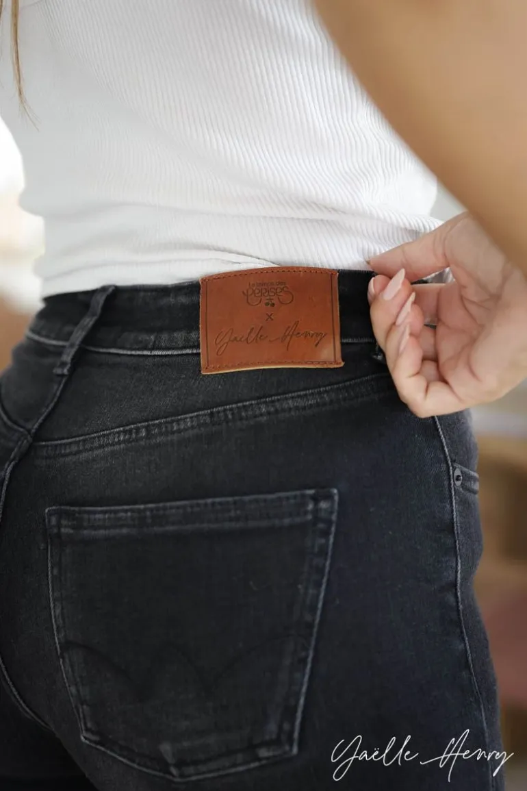 Le Temps des Cerises Collab @Yaelle_Henry Henry 400/17 Mom Taille Haute 7/8Eme Jeans Noir N°1-Femme Coupe Regular