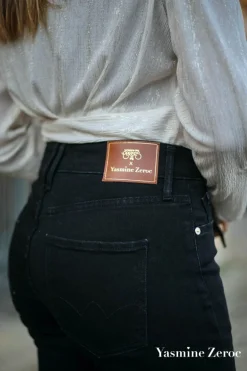 Le Temps des Cerises Collab @Yasmine.Zeroc Amour 400/18 Mom Taille Haute 7/8Eme Jeans Noir N°1-Femme Coupe Regular