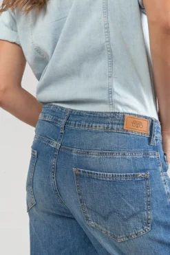 Le Temps des Cerises Combinaison Pantalon Cozette En Jeans Bleu-Femme Coupe Criss Cross