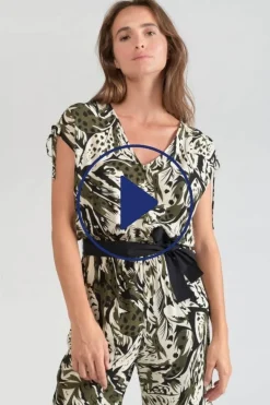 Le Temps des Cerises Combinaison Pantalon Heloise A Motif Jungle-Femme Combinaisons