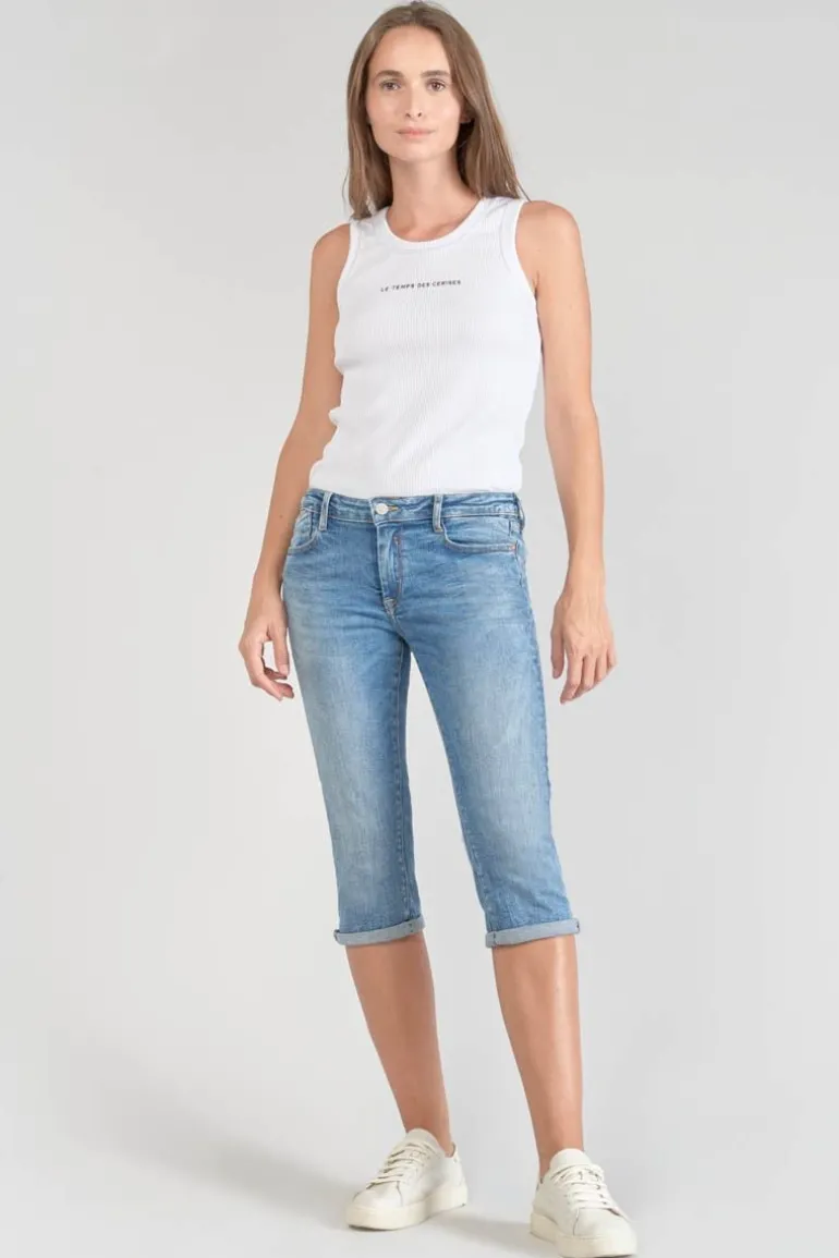 Le Temps des Cerises Corsaire Oriol En Jeans Bleu Delave-Femme Jupes & Shorts
