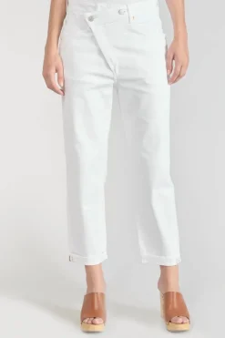 Le Temps des Cerises Cosy Boyfit 7/8Eme Jeans Blanc-Femme Coupe Boyfit