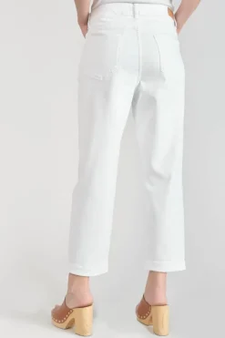 Le Temps des Cerises Cosy Boyfit 7/8Eme Jeans Blanc-Femme Coupe Boyfit