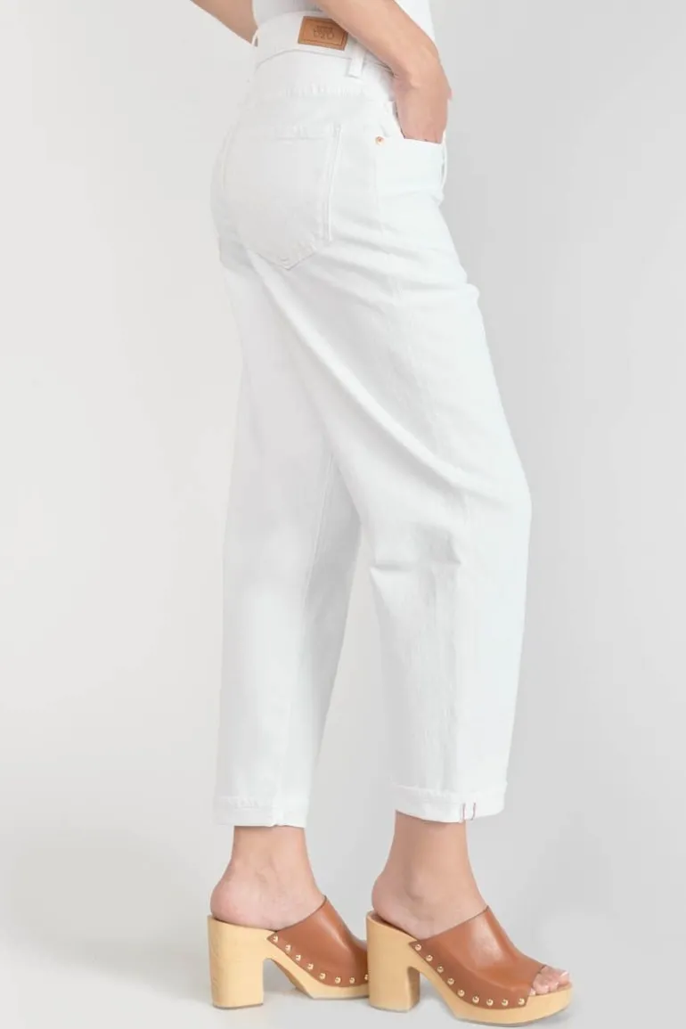 Le Temps des Cerises Cosy Boyfit 7/8Eme Jeans Blanc-Femme Coupe Boyfit