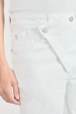 Le Temps des Cerises Cosy Boyfit 7/8Eme Jeans Blanc-Femme Coupe Boyfit