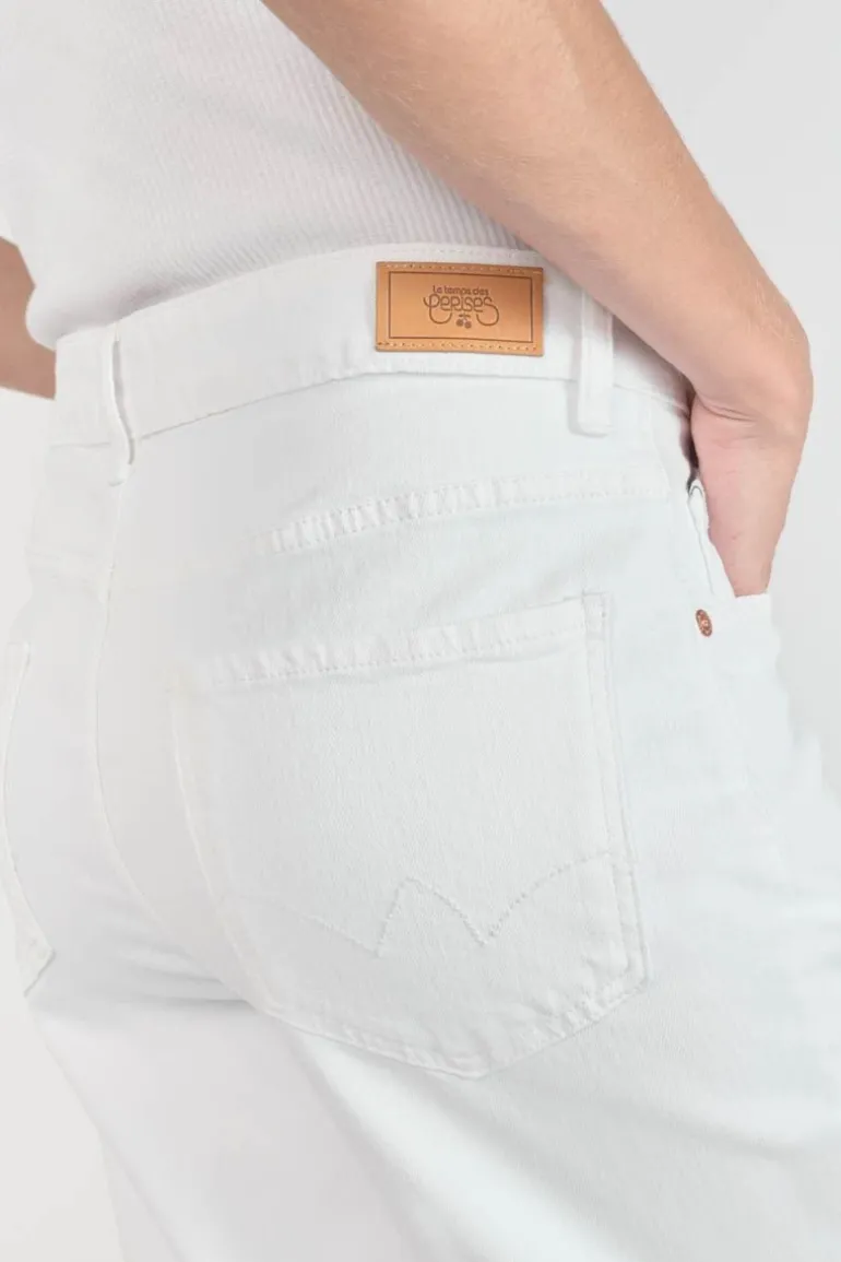 Le Temps des Cerises Cosy Boyfit 7/8Eme Jeans Blanc-Femme Coupe Boyfit