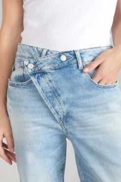 Le Temps des Cerises Cosy Boyfit 7/8Eme Jeans Destroy Bleu N°5-Femme Coupe Boyfit