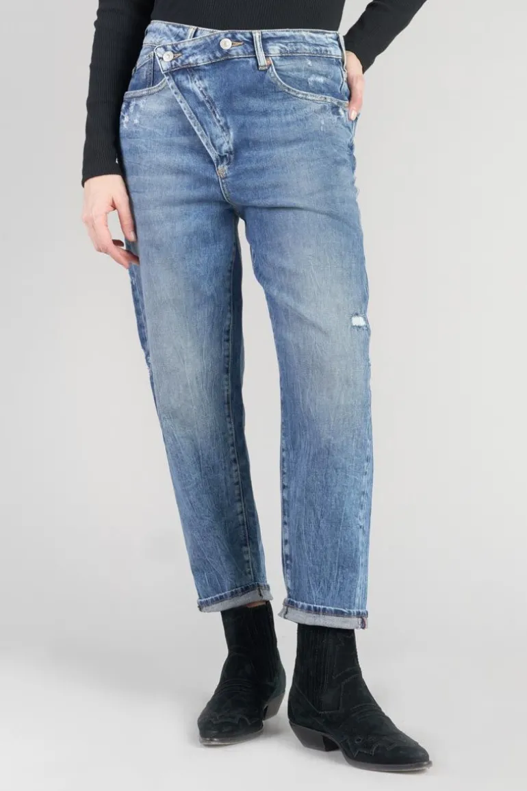 Le Temps des Cerises Cosy Boyfit 7/8Eme Jeans Destroy Vintage Bleu N°4-Femme Coupe Boyfit