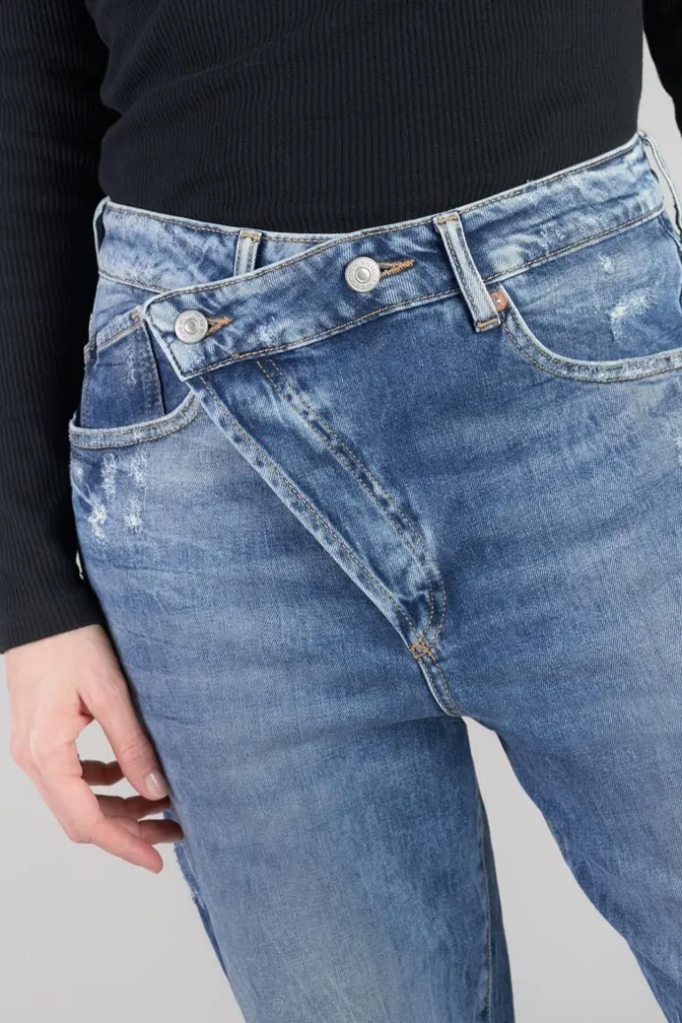 Le Temps des Cerises Cosy Boyfit 7/8Eme Jeans Destroy Vintage Bleu N°4-Femme Coupe Boyfit