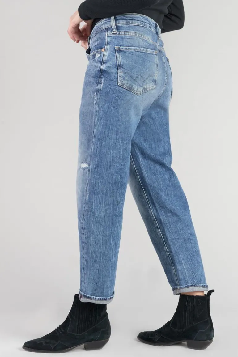Le Temps des Cerises Cosy Boyfit 7/8Eme Jeans Destroy Vintage Bleu N°4-Femme Coupe Boyfit