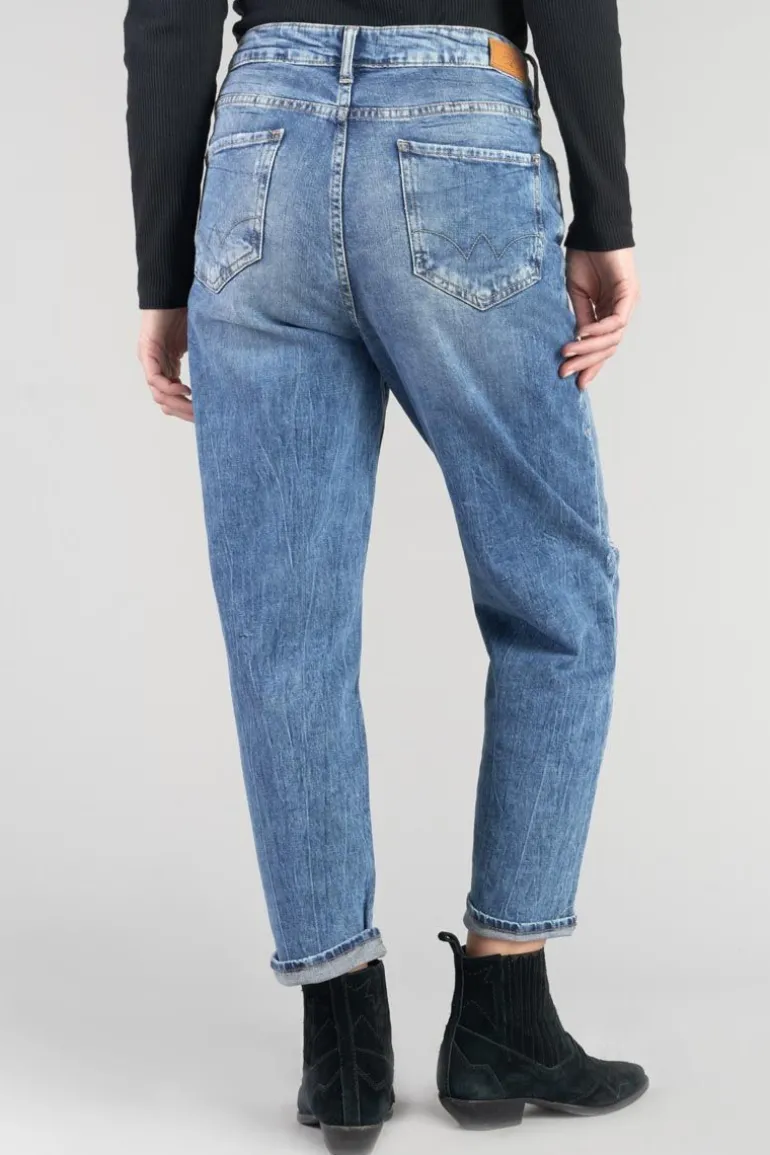 Le Temps des Cerises Cosy Boyfit 7/8Eme Jeans Destroy Vintage Bleu N°4-Femme Coupe Boyfit