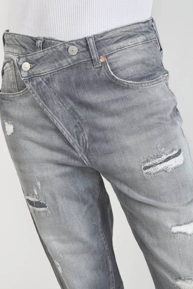 Le Temps des Cerises Cosy Boyfit 7/8Eme Jeans Destroy Gris N°3-Femme Coupe Boyfit