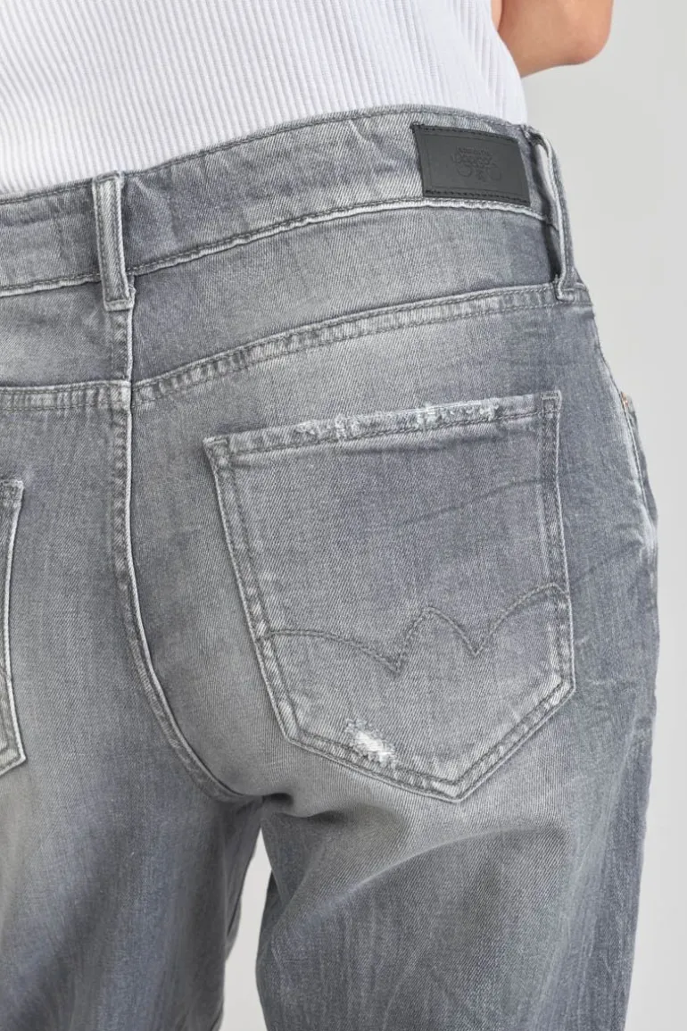 Le Temps des Cerises Cosy Boyfit 7/8Eme Jeans Destroy Gris N°3-Femme Coupe Boyfit