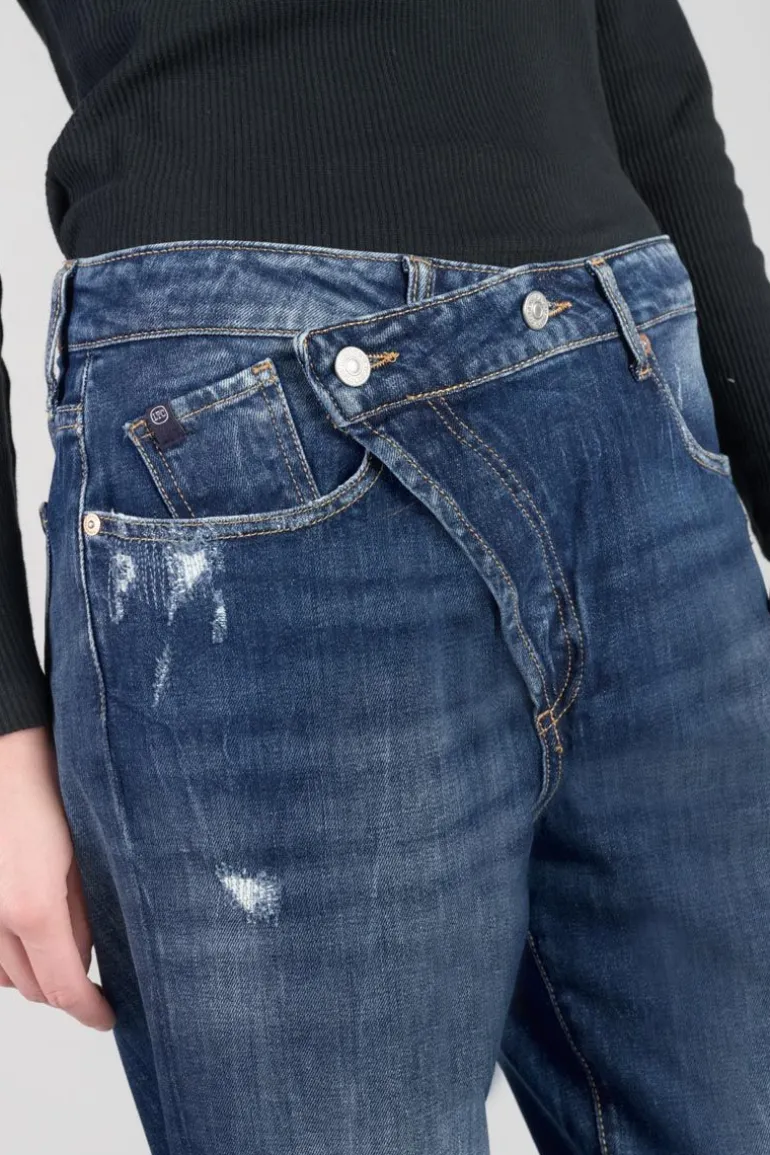 Le Temps des Cerises Cosy Boyfit 7/8Eme Jeans Destroy Bleu N°2-Femme Coupe Boyfit