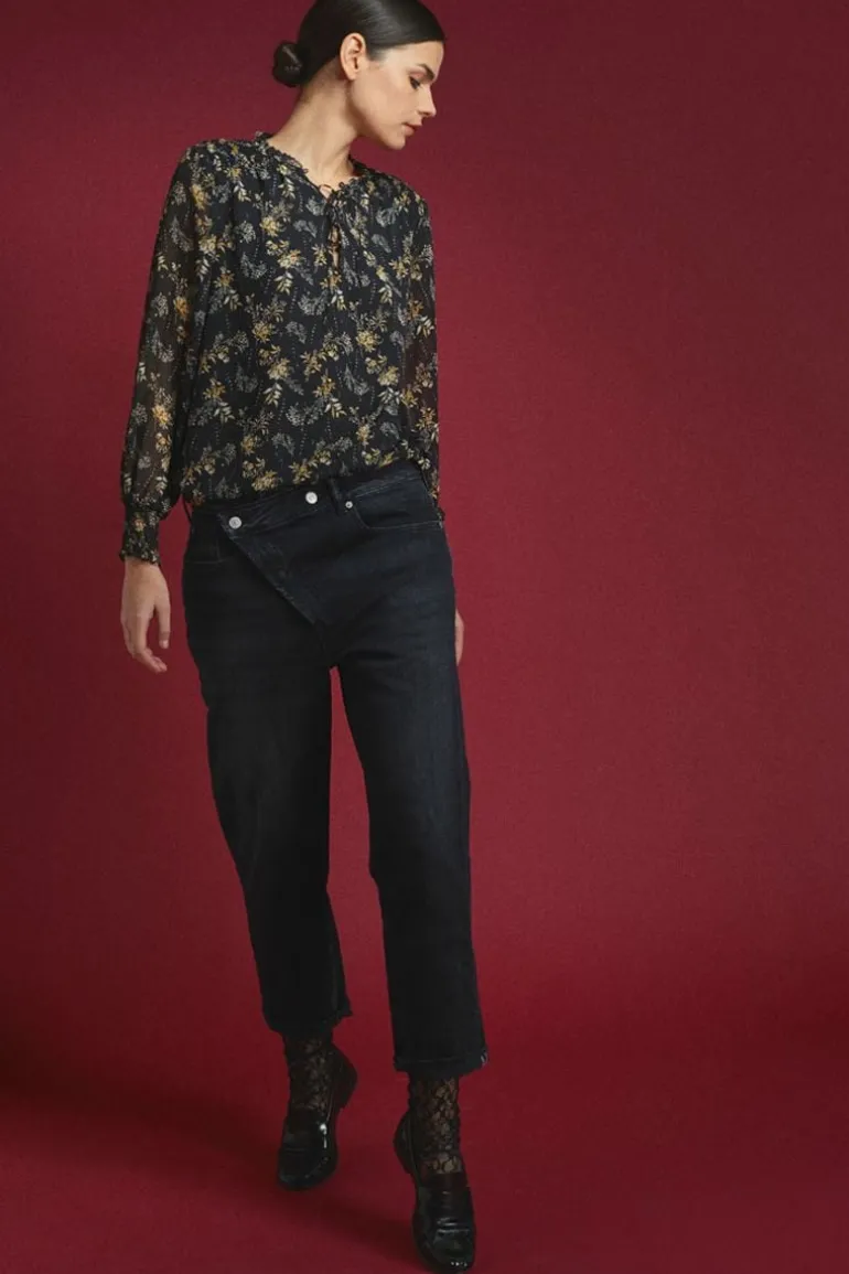 Le Temps des Cerises Cosy Boyfit 7/8Eme Jeans Noir N°1-Femme Coupe Boyfit