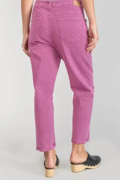 Le Temps des Cerises Cosy Boyfit 7/8Eme Jeans Violet Rose-Femme Coupe Boyfit