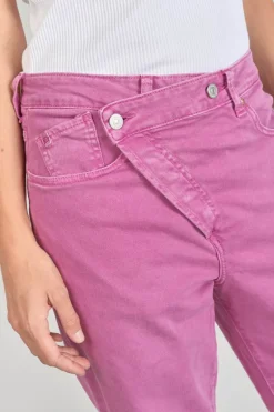 Le Temps des Cerises Cosy Boyfit 7/8Eme Jeans Violet Rose-Femme Coupe Boyfit