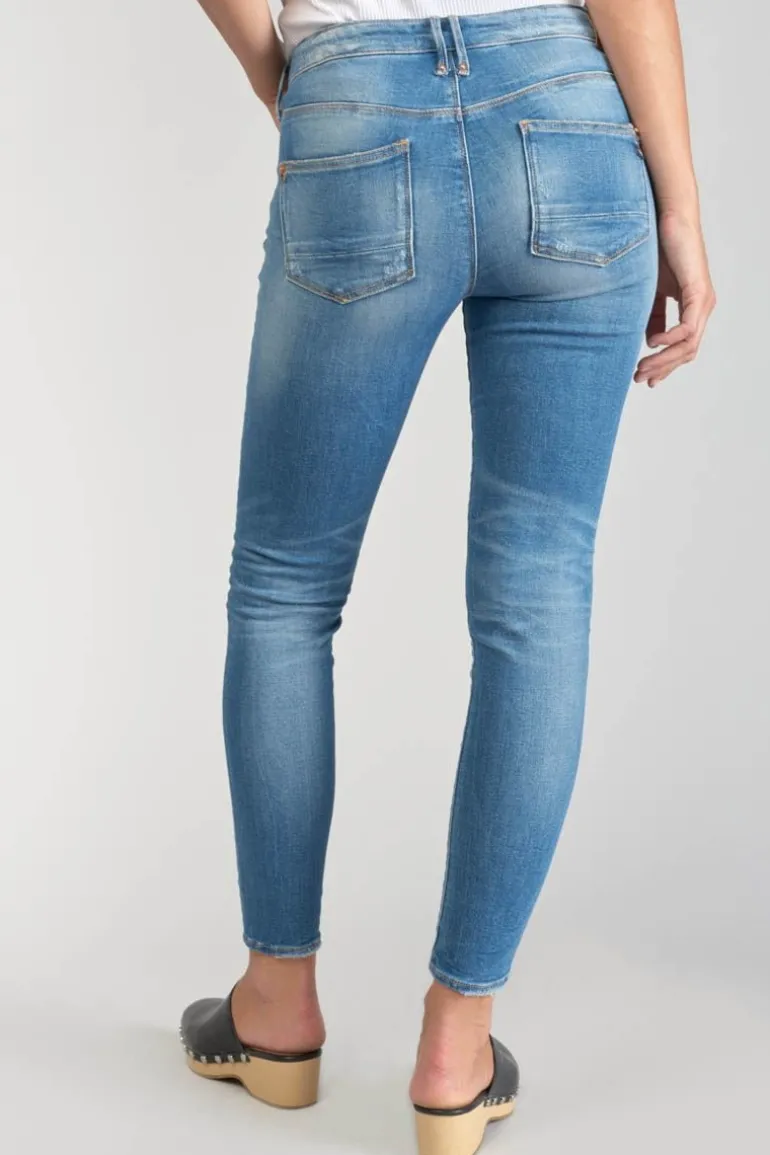 Le Temps des Cerises Dames Power Skinny 7/8Eme Jeans Destroy Bleu N°4-Femme Coupe Skinny