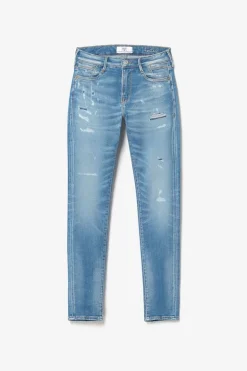 Le Temps des Cerises Dames Power Skinny 7/8Eme Jeans Destroy Bleu N°4-Femme Coupe Skinny