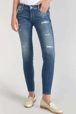 Le Temps des Cerises Etoc Pulp Slim 7/8Eme Jeans Destroy Bleu N°2-Femme Coupe Slim