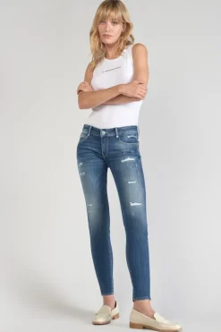 Le Temps des Cerises Etoc Pulp Slim 7/8Eme Jeans Destroy Bleu N°2-Femme Coupe Slim