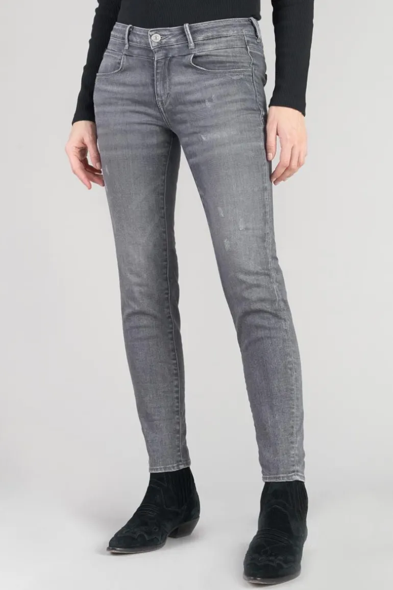 Le Temps des Cerises Eylau Power Skinny 7/8Eme Jeans Destroy Gris N°2-Femme Coupe Skinny
