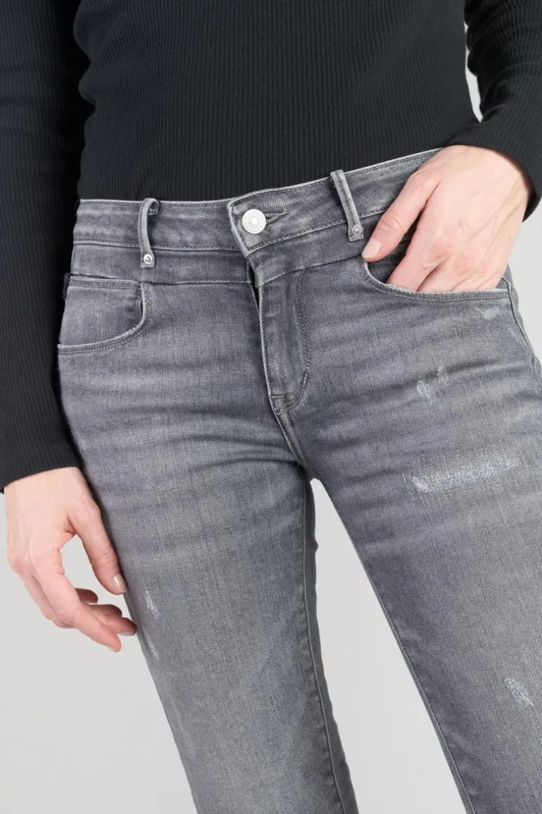 Le Temps des Cerises Eylau Power Skinny 7/8Eme Jeans Destroy Gris N°2-Femme Coupe Skinny