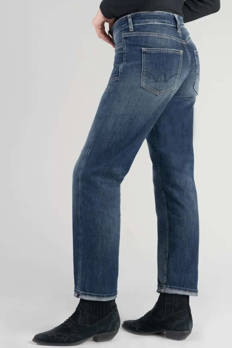 Le Temps des Cerises Fafa 400/18 Mom Taille Haute 7/8Eme Jeans Destroy Bleu N°3-Femme Coupe Mom