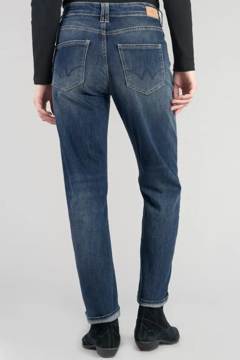Le Temps des Cerises Fafa 400/18 Mom Taille Haute 7/8Eme Jeans Destroy Bleu N°3-Femme Coupe Mom